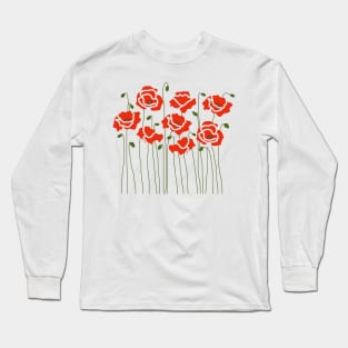 RED POPPY FLOWERS AND BUDS Long Sleeve T-Shirt